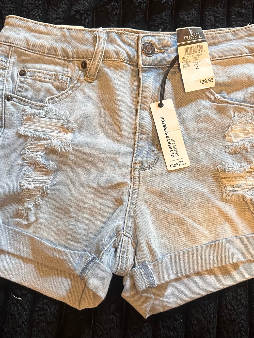 Rue21 Light Blue Distressed Roll-Hem Denim Shorts